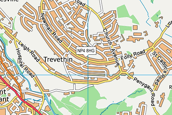 NP4 8HG map - OS VectorMap District (Ordnance Survey)