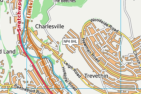 NP4 8HL map - OS VectorMap District (Ordnance Survey)