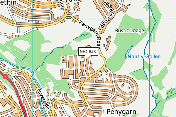 NP4 8JX map - OS VectorMap District (Ordnance Survey)