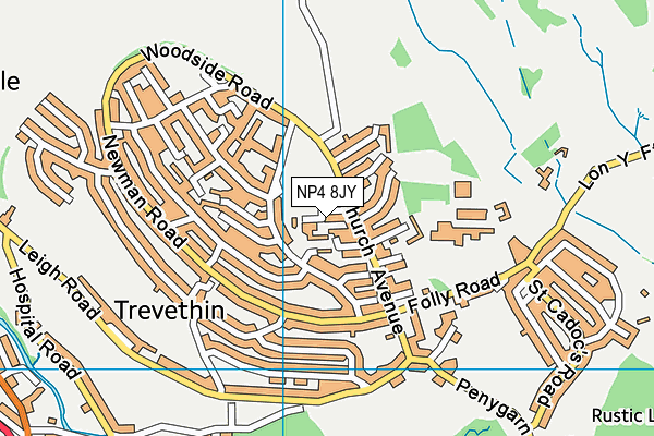NP4 8JY map - OS VectorMap District (Ordnance Survey)
