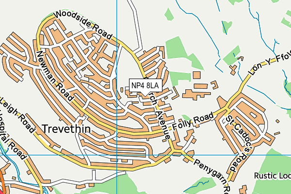 NP4 8LA map - OS VectorMap District (Ordnance Survey)