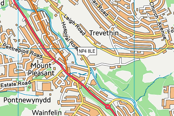 NP4 8LE map - OS VectorMap District (Ordnance Survey)