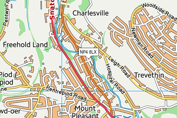 NP4 8LX map - OS VectorMap District (Ordnance Survey)