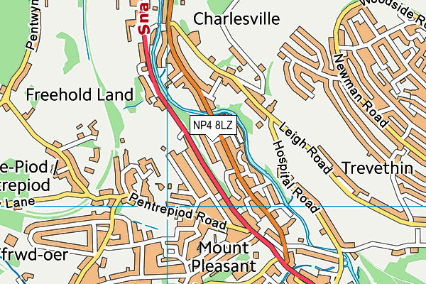 NP4 8LZ map - OS VectorMap District (Ordnance Survey)
