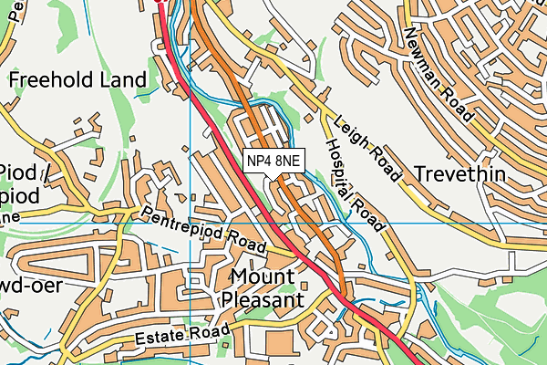 NP4 8NE map - OS VectorMap District (Ordnance Survey)