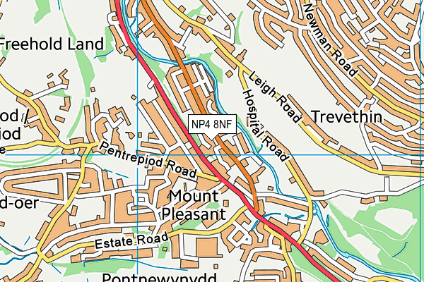 NP4 8NF map - OS VectorMap District (Ordnance Survey)
