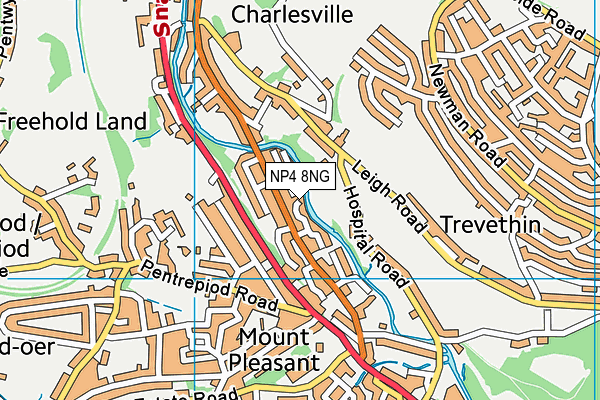 NP4 8NG map - OS VectorMap District (Ordnance Survey)