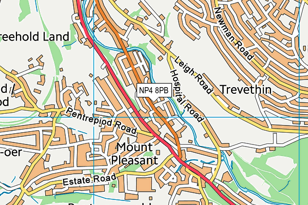 NP4 8PB map - OS VectorMap District (Ordnance Survey)