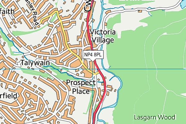 NP4 8PL map - OS VectorMap District (Ordnance Survey)