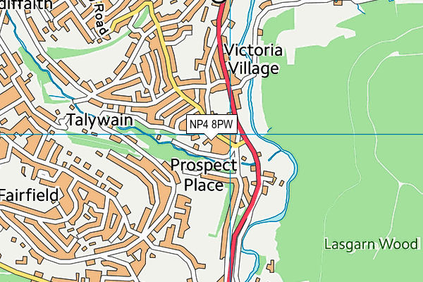 NP4 8PW map - OS VectorMap District (Ordnance Survey)