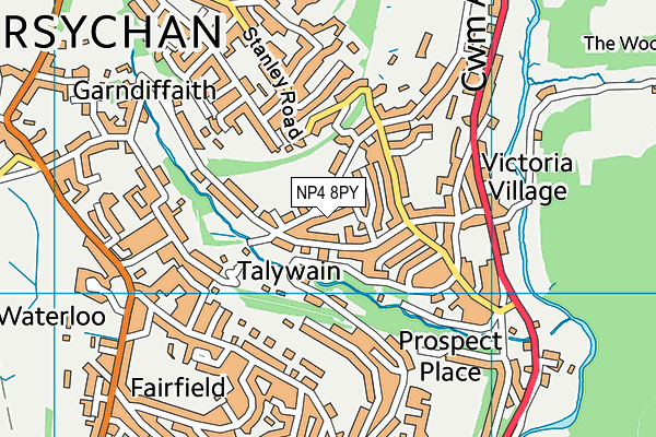 NP4 8PY map - OS VectorMap District (Ordnance Survey)