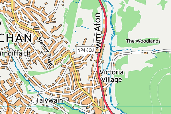 NP4 8QJ map - OS VectorMap District (Ordnance Survey)