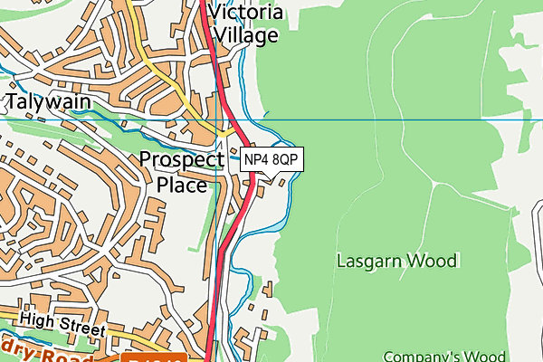 NP4 8QP map - OS VectorMap District (Ordnance Survey)