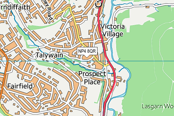 NP4 8QR map - OS VectorMap District (Ordnance Survey)