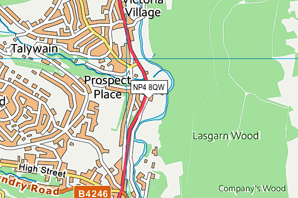 NP4 8QW map - OS VectorMap District (Ordnance Survey)
