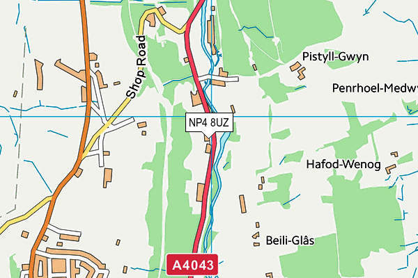 NP4 8UZ map - OS VectorMap District (Ordnance Survey)