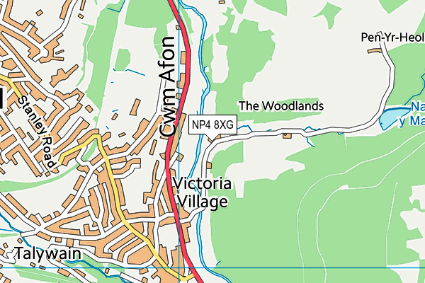 NP4 8XG map - OS VectorMap District (Ordnance Survey)