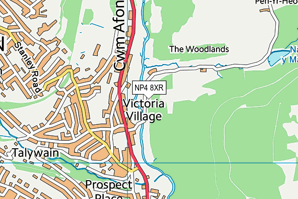 NP4 8XR map - OS VectorMap District (Ordnance Survey)