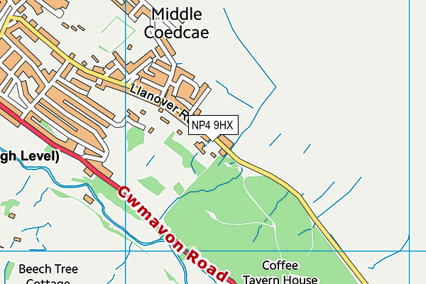NP4 9HX map - OS VectorMap District (Ordnance Survey)