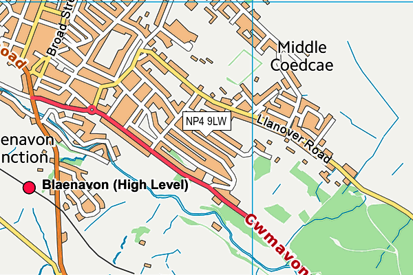 NP4 9LW map - OS VectorMap District (Ordnance Survey)