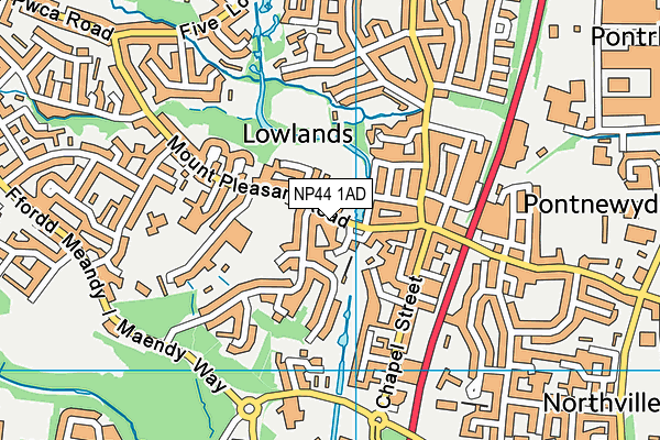 NP44 1AD map - OS VectorMap District (Ordnance Survey)