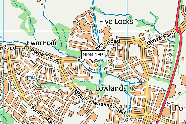 NP44 1BP map - OS VectorMap District (Ordnance Survey)