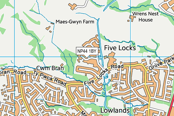 NP44 1BY map - OS VectorMap District (Ordnance Survey)