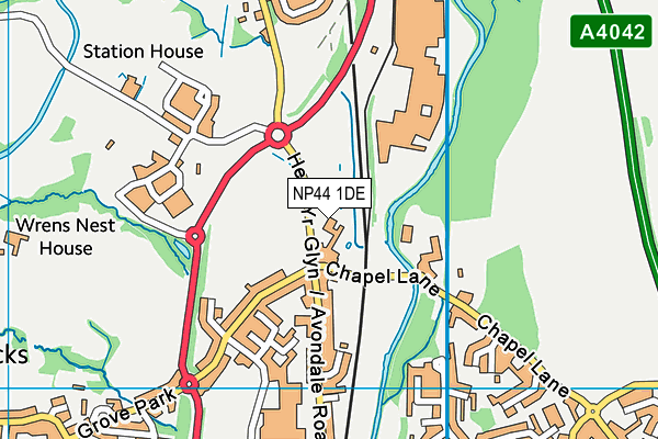 NP44 1DE map - OS VectorMap District (Ordnance Survey)