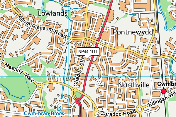 NP44 1DT map - OS VectorMap District (Ordnance Survey)