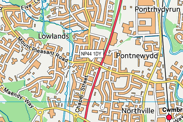 NP44 1DY map - OS VectorMap District (Ordnance Survey)