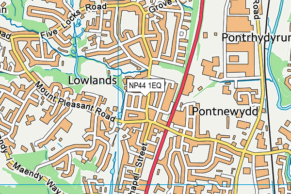 NP44 1EQ map - OS VectorMap District (Ordnance Survey)