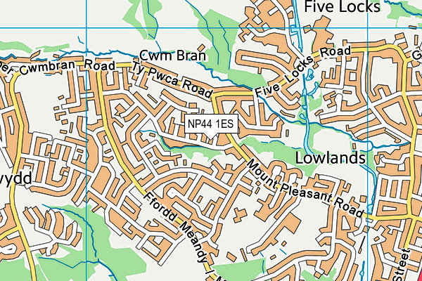 NP44 1ES map - OS VectorMap District (Ordnance Survey)