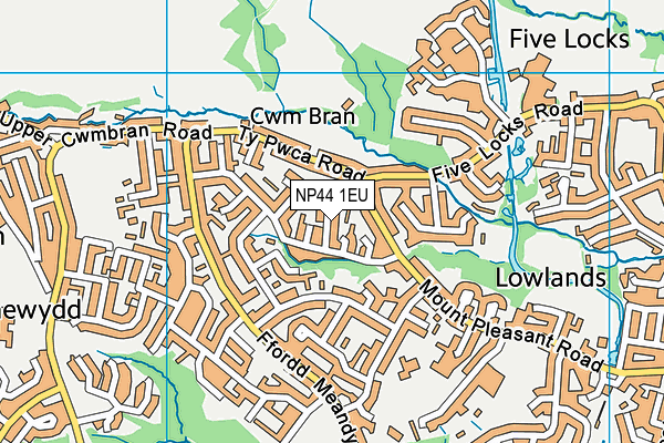 NP44 1EU map - OS VectorMap District (Ordnance Survey)
