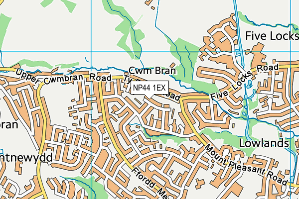NP44 1EX map - OS VectorMap District (Ordnance Survey)