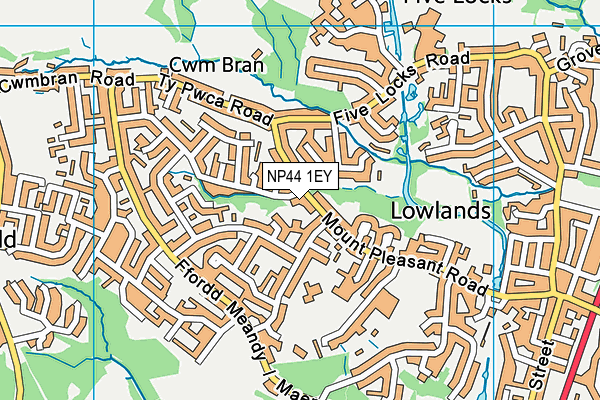 NP44 1EY map - OS VectorMap District (Ordnance Survey)