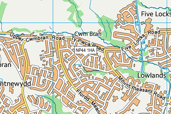 NP44 1HA map - OS VectorMap District (Ordnance Survey)