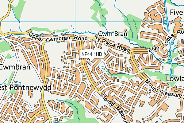 NP44 1HD map - OS VectorMap District (Ordnance Survey)