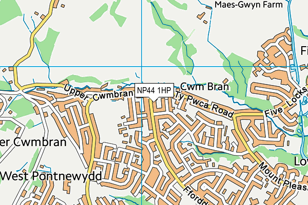 NP44 1HP map - OS VectorMap District (Ordnance Survey)