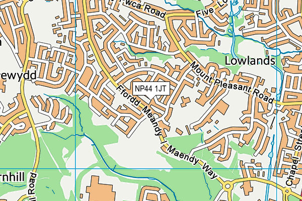 NP44 1JT map - OS VectorMap District (Ordnance Survey)