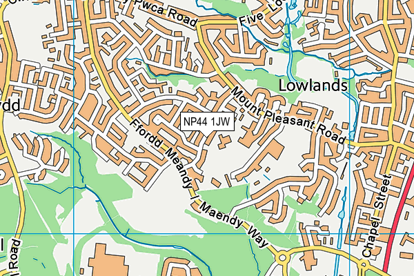 Pontnewydd Primary School map (NP44 1JW) - OS VectorMap District (Ordnance Survey)