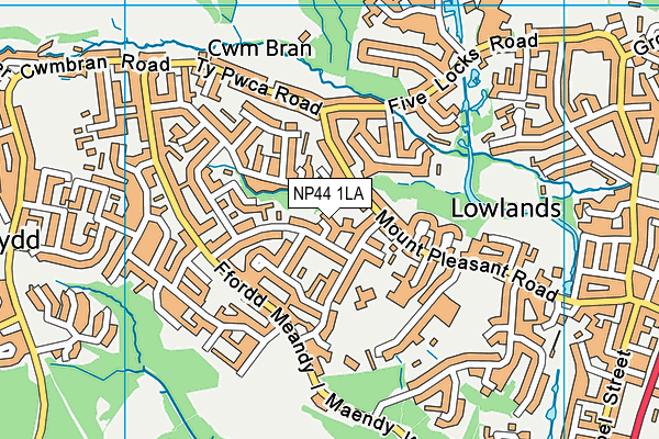 NP44 1LA map - OS VectorMap District (Ordnance Survey)