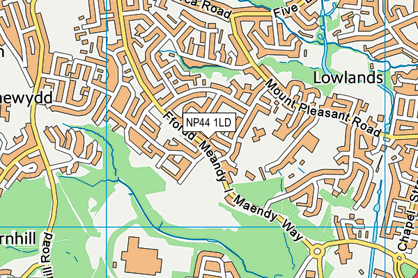 NP44 1LD map - OS VectorMap District (Ordnance Survey)