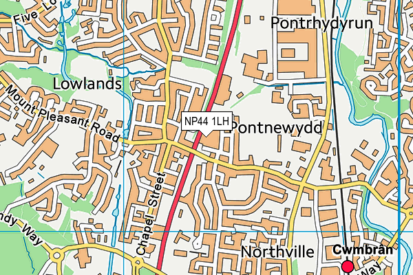 NP44 1LH map - OS VectorMap District (Ordnance Survey)