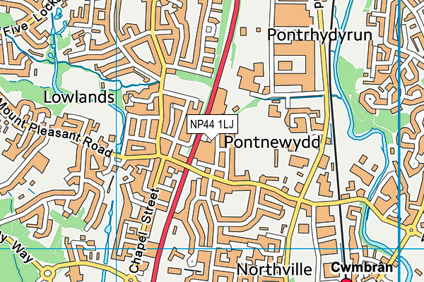 NP44 1LJ map - OS VectorMap District (Ordnance Survey)