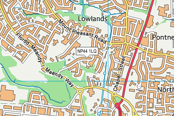 NP44 1LQ map - OS VectorMap District (Ordnance Survey)