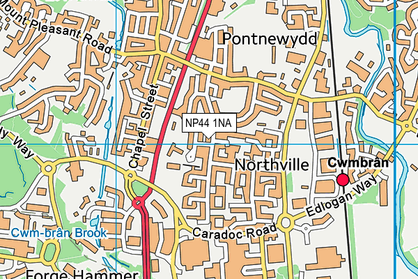 NP44 1NA map - OS VectorMap District (Ordnance Survey)