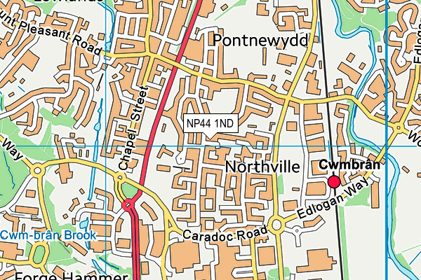 NP44 1ND map - OS VectorMap District (Ordnance Survey)