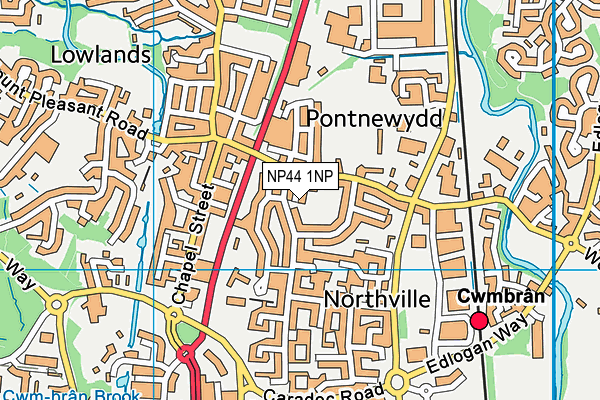 NP44 1NP map - OS VectorMap District (Ordnance Survey)