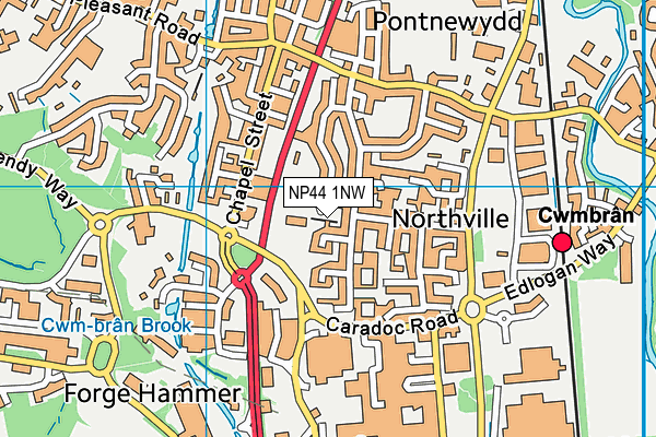 NP44 1NW map - OS VectorMap District (Ordnance Survey)