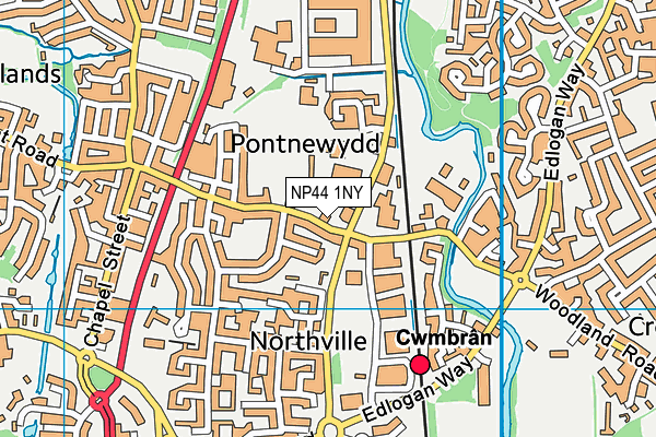NP44 1NY map - OS VectorMap District (Ordnance Survey)